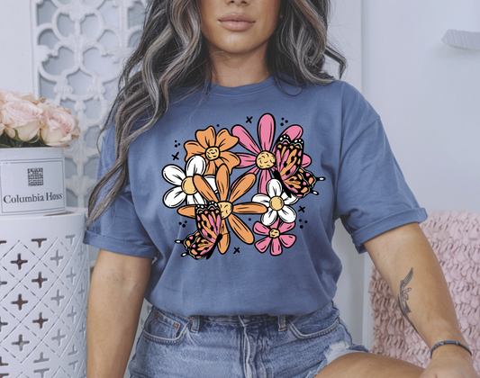 Floral Butterfly DTF Transfer