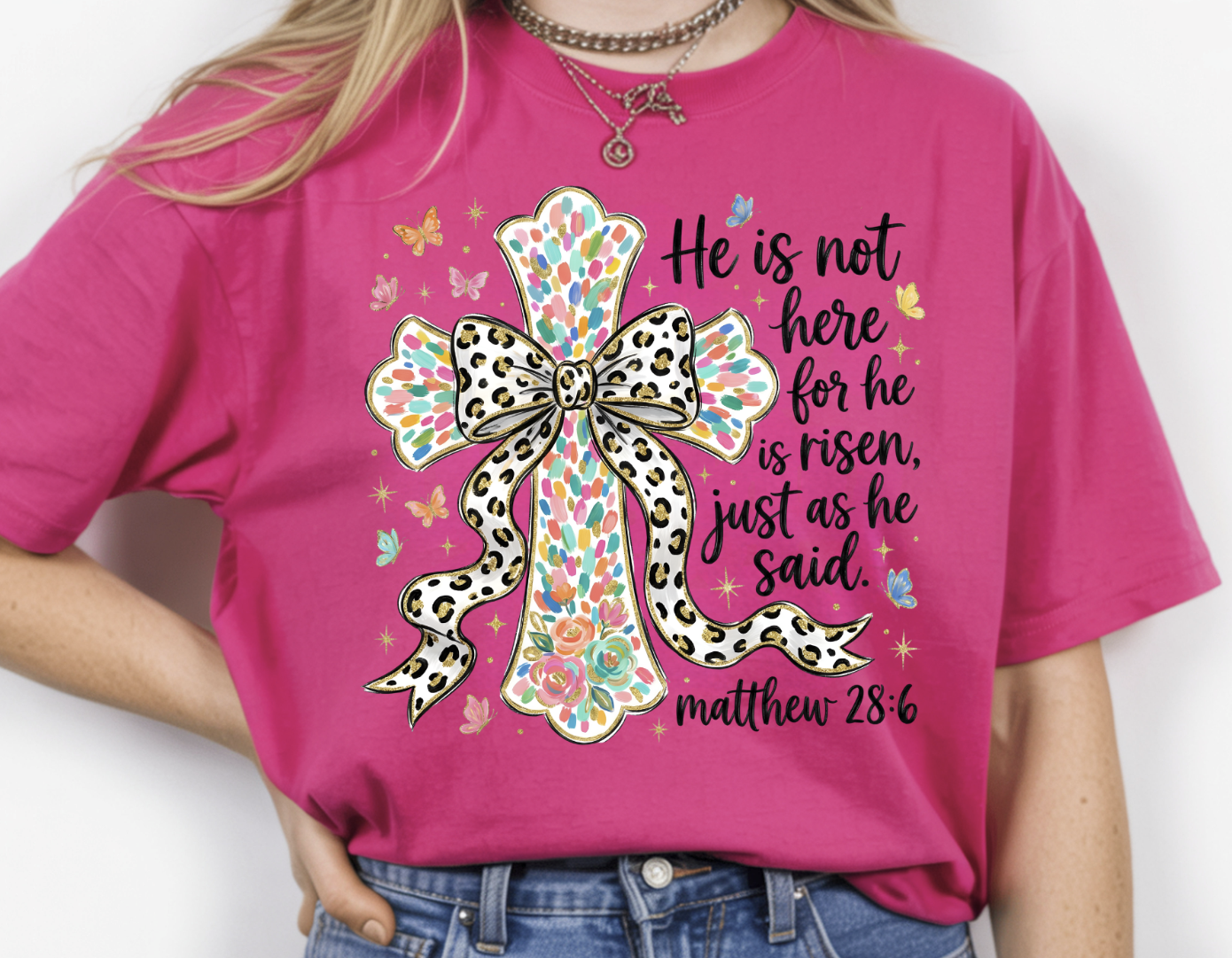Floral Leopard Cross DTF Transfer