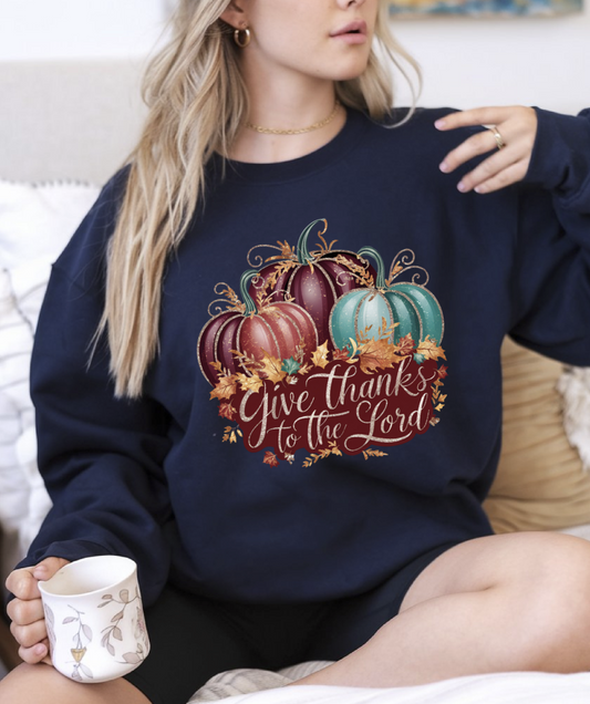 Give thanks to the Lord Thanksgiving Pumpkins DTF Transfer