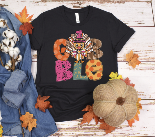 DTF transfer Gobble Preppy Thanksgiving