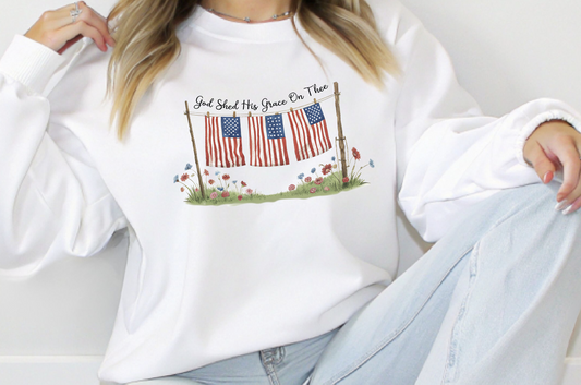 God Shed His Grace on Thee Flags DTF Transfer
