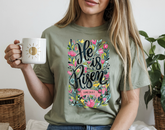 He is Risen Floral DTF Transfer