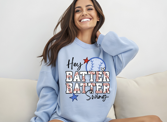 Hey Batter Batter Swing Baseball DTF Transfer