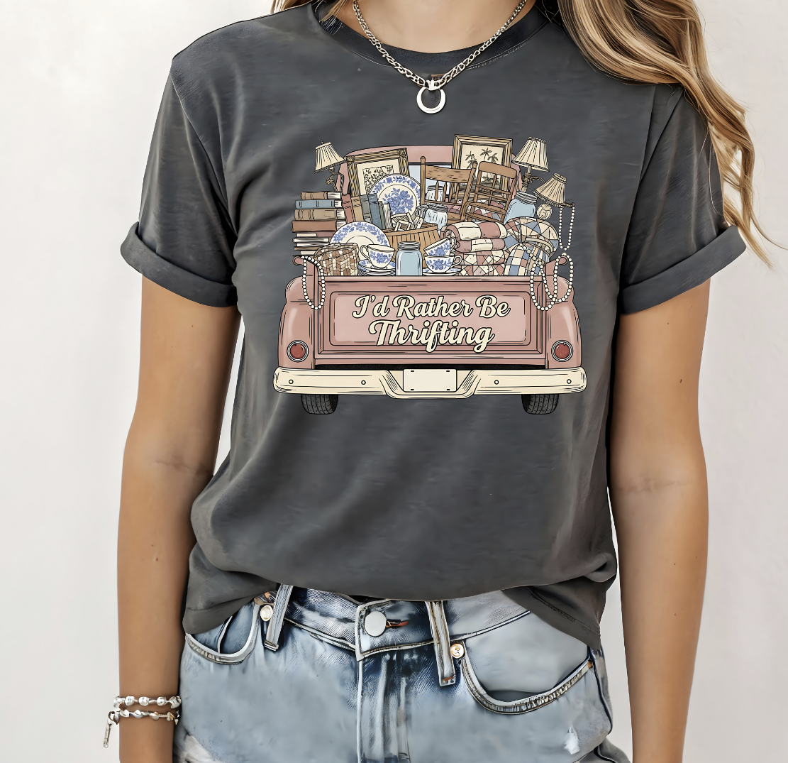I'd Rather be Thrifting Truck DTF Transfer
