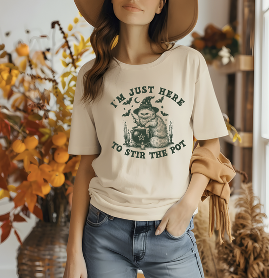 I'm just here to stir the pot halloween cat