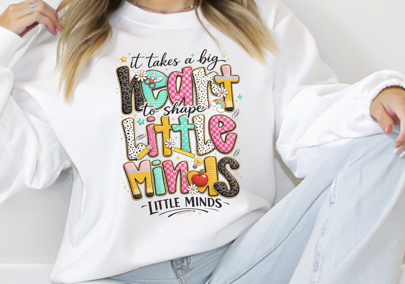 It takes a big heart to shape little minds teacher DTF Transfer