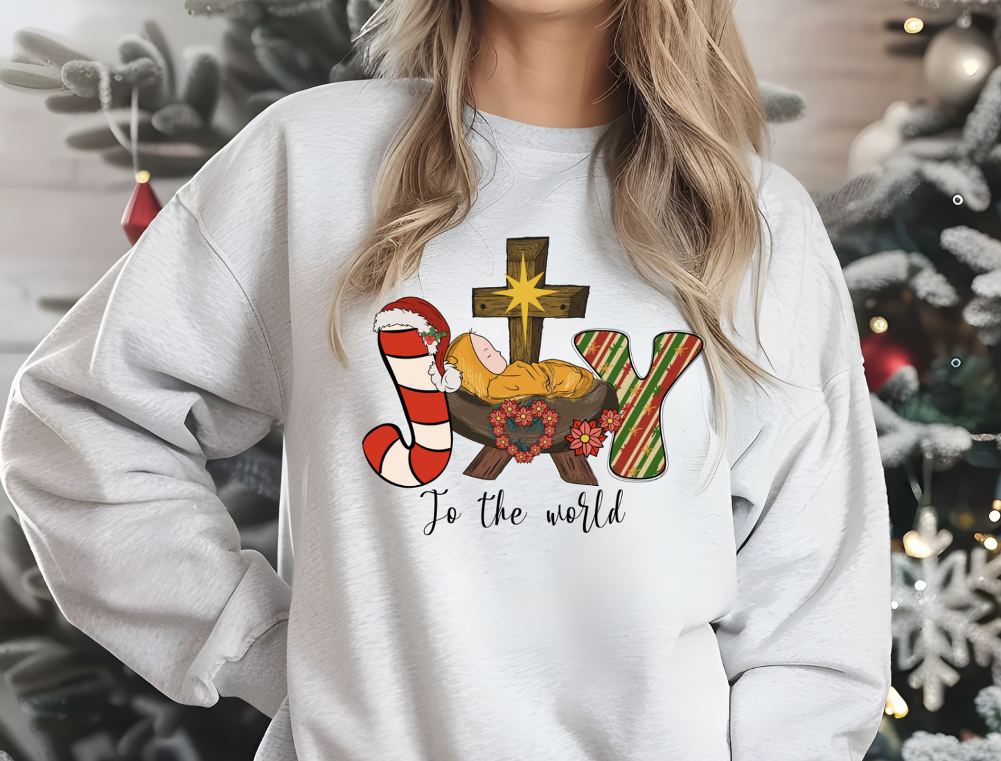 DTF transfer Joy to the World Christmas