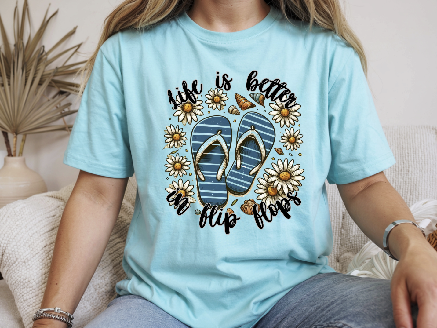 Life is better in flip flops DTF Transfer