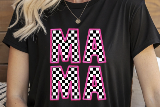 Checkered Pink Mama DTF Transfer