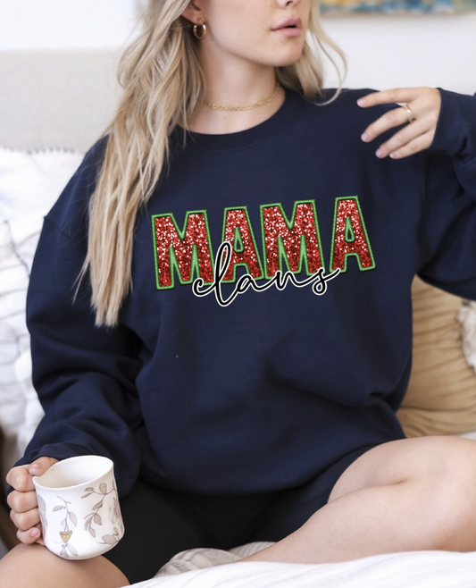 Mama Claus Faux Sequin DTF Transfer