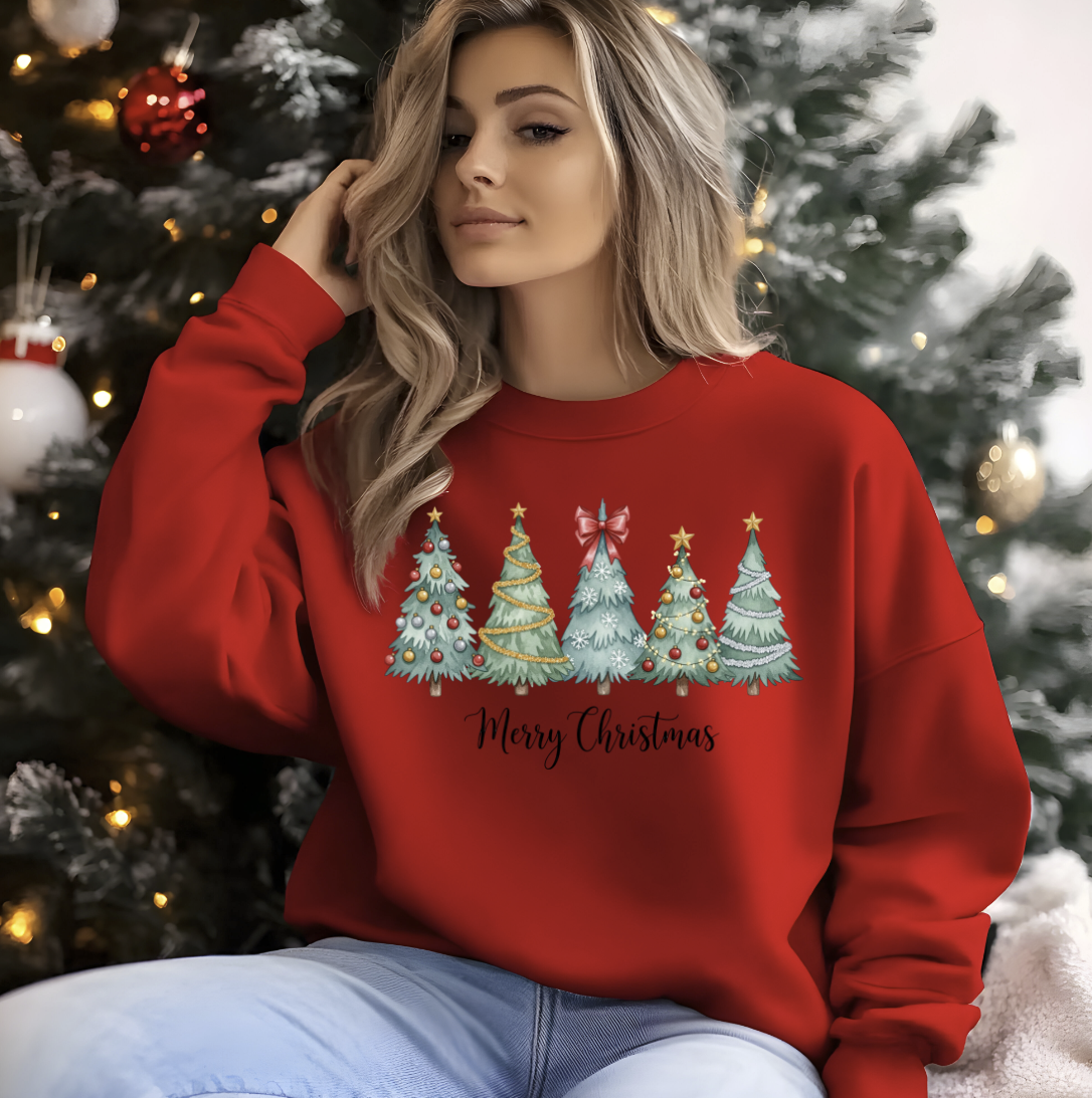 DTF transfer Merry Christmas Trees