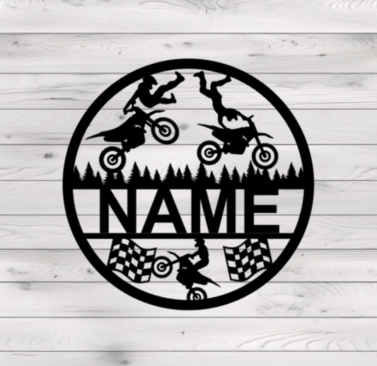 Moto Cross Metal Plasma Cut Sign