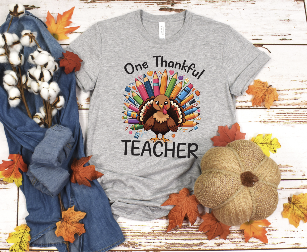 DTF transfer One Thankful Teacher Turkey