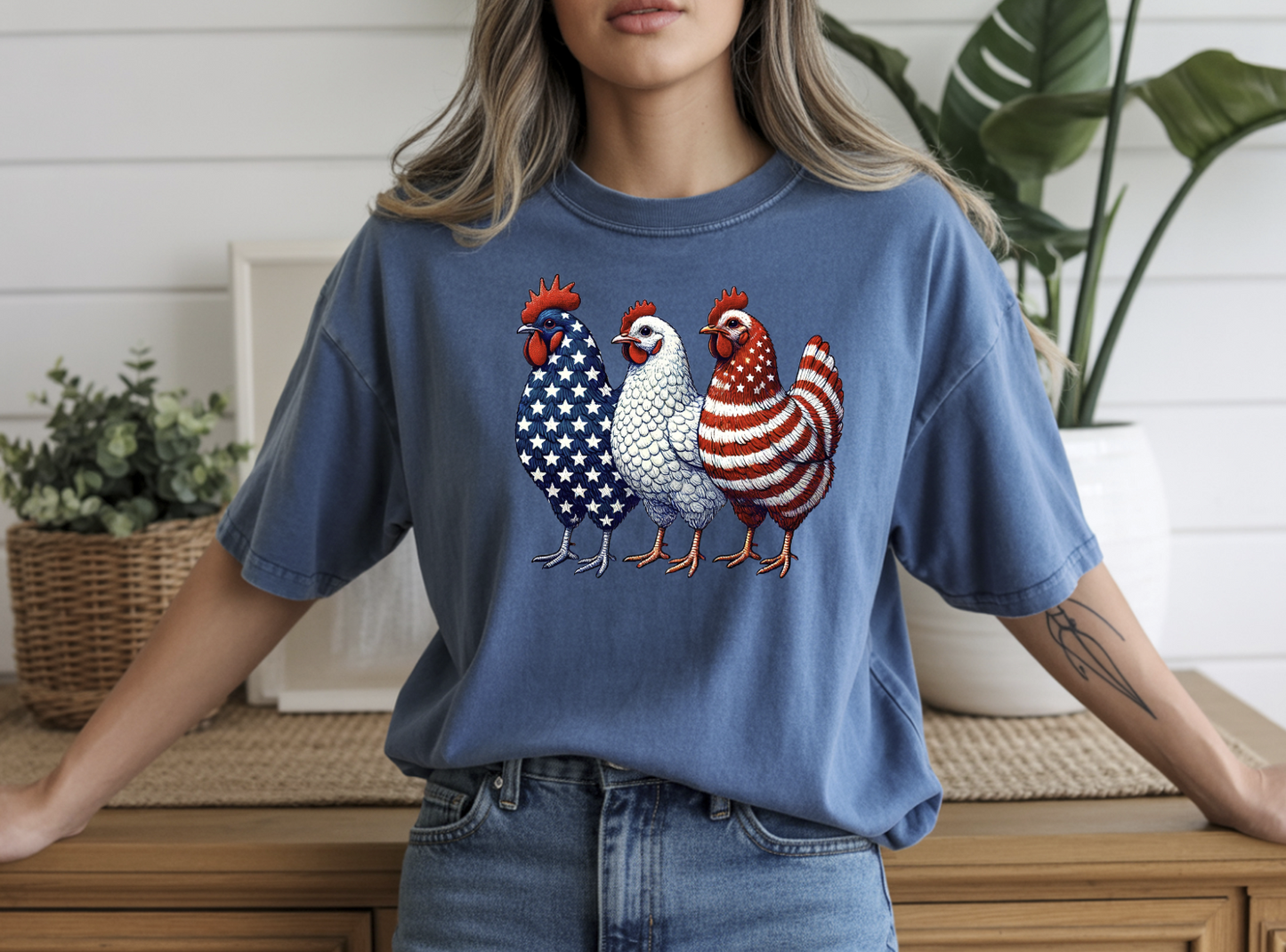 Patriotic Chicken DTF Transfer