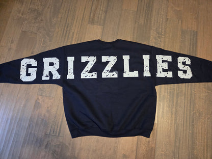 J America Long Sleeve Grizzles Oversized Collegiate Back Print