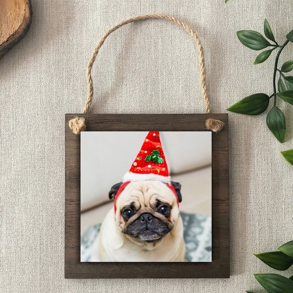 Wooden Photo Christmas Ornament