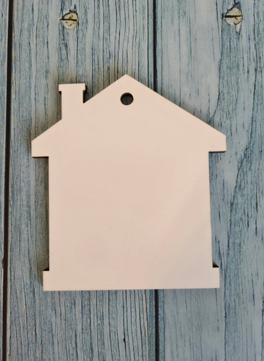3.5 inch house single sided mdf sublimation blank Christmas Ornament