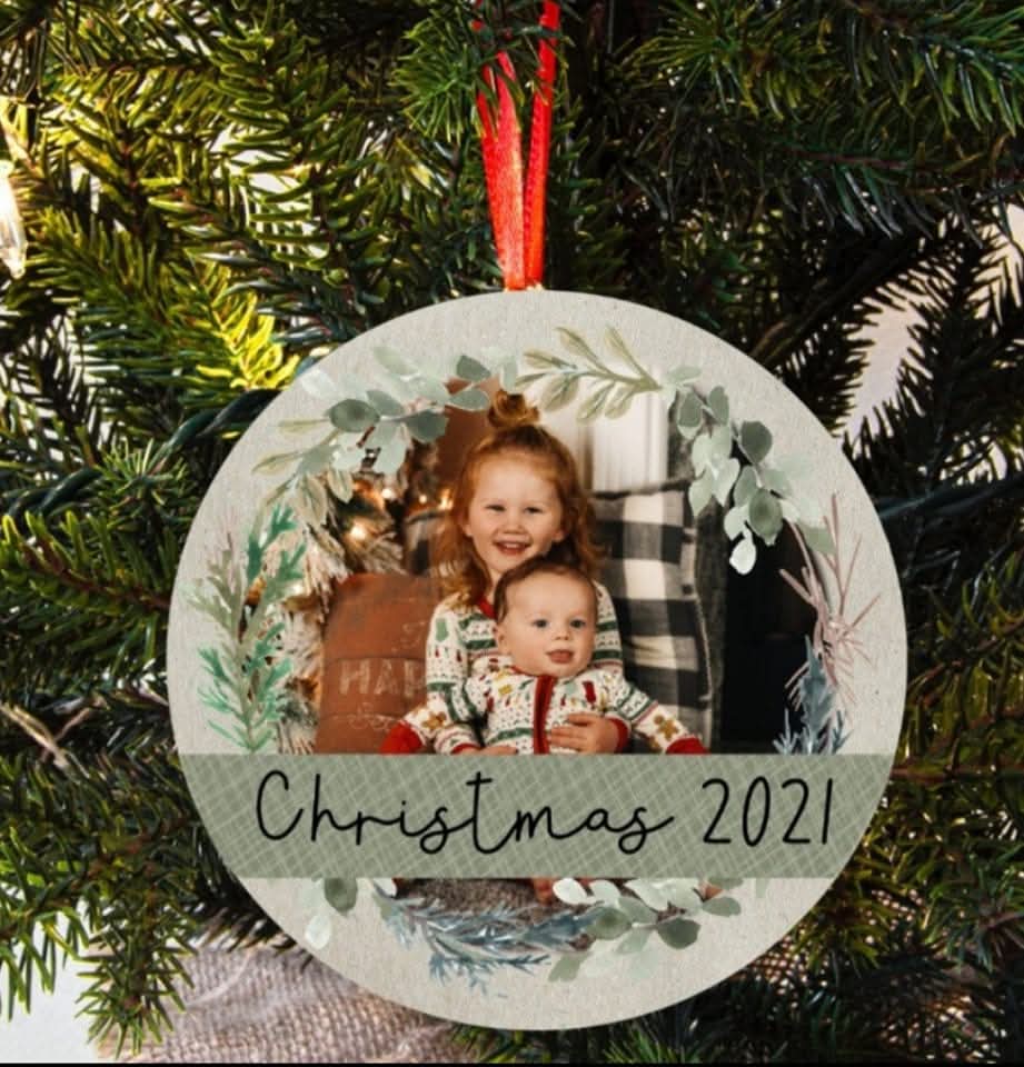 Round Photo Christmas Ornament