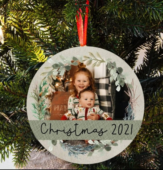 Round Photo Christmas Ornament