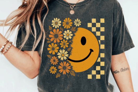 Floral Fall Smiley Face