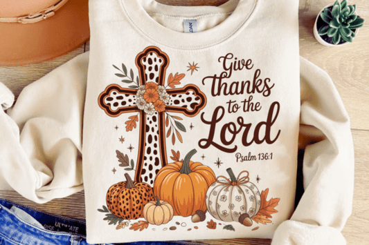 Give thanks to the Lord fall cross