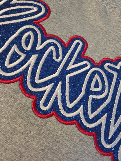 Rockets Glitter Embroidered Gildan Sweatshirt