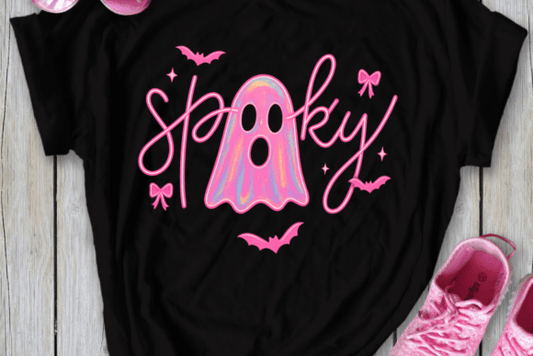 Pink Neon Spooky Ghost Halloween