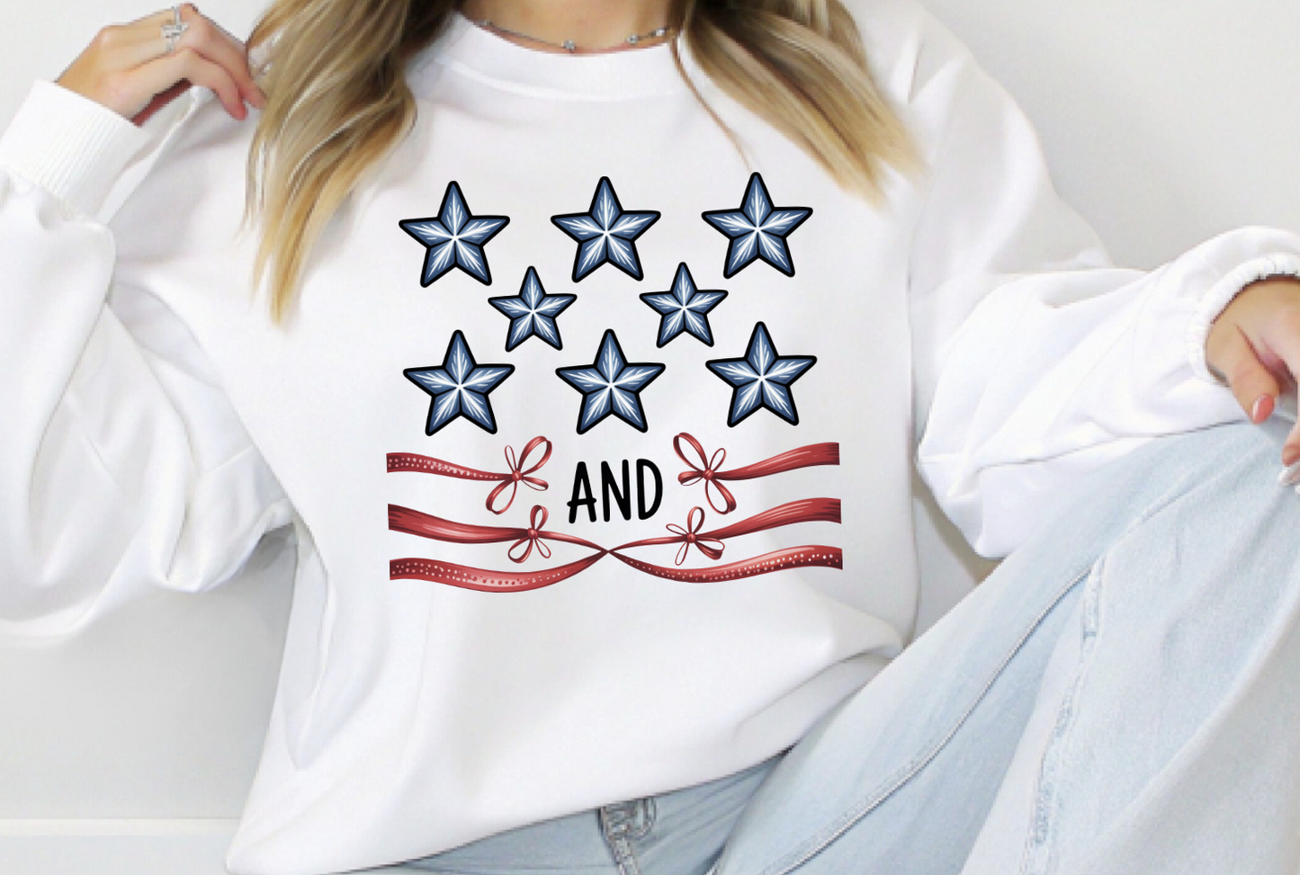 Stars and Stripes July 4th Patriotic DTF Transfer