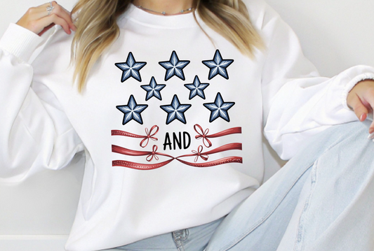 Stars and Stripes July 4th Patriotic DTF Transfer