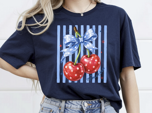 Stripped Cherries DTF Transfer