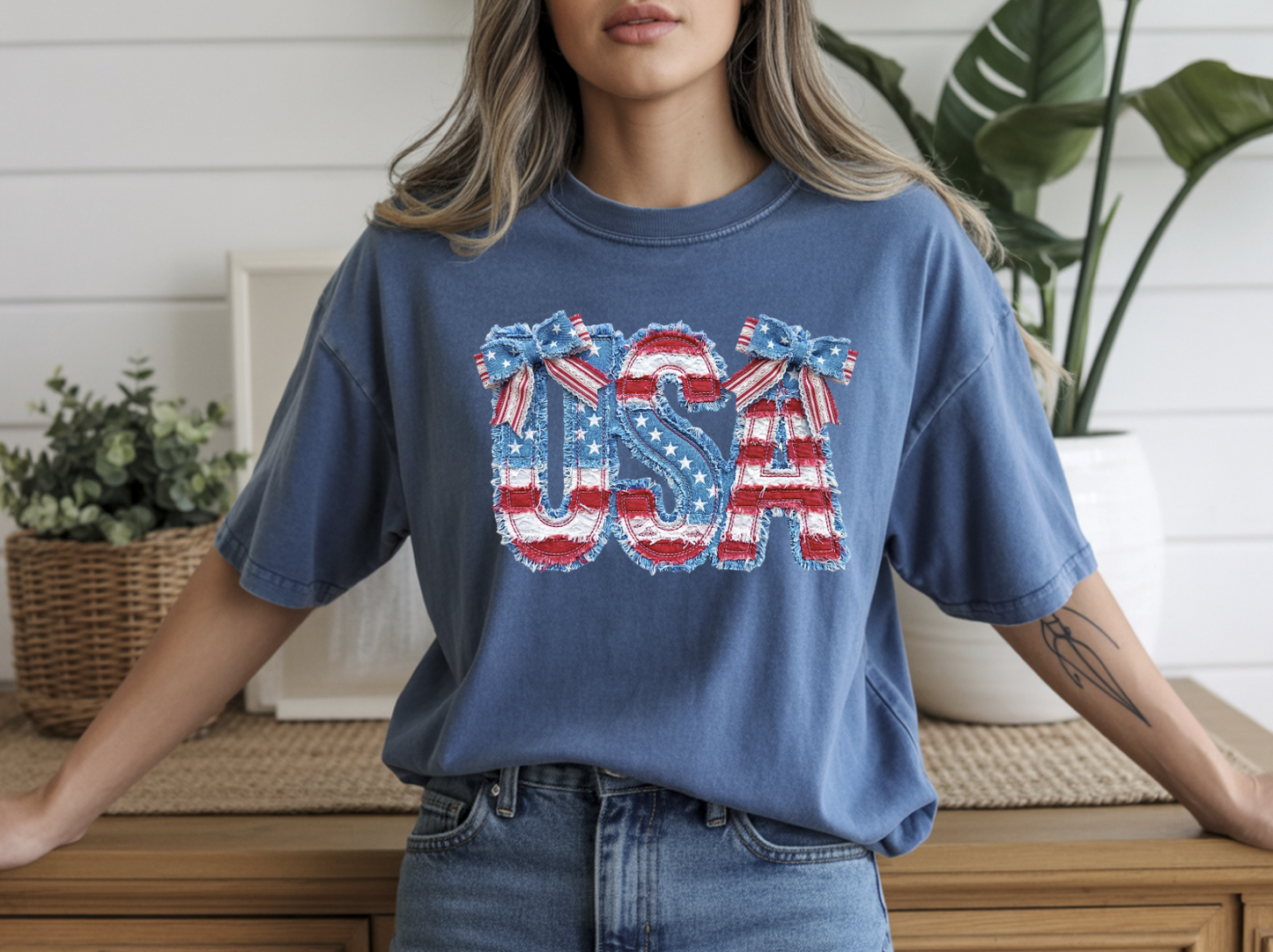 USA patchwork DTF Transfer
