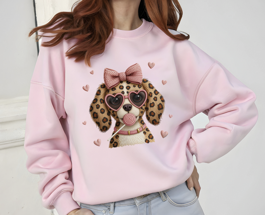 Knit Valentine Dog DTF Transfer – Ready to Press