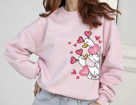 Valentine Goose DTF Transfer – Ready to Press