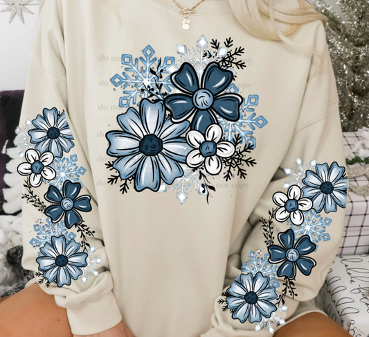 Winter Floral Snowflakes
